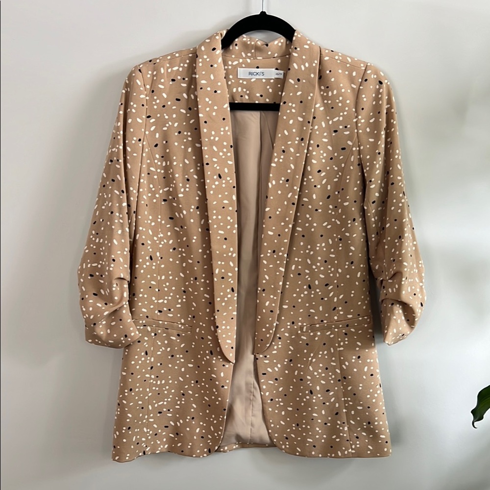 Tan Polka Dot Women's Blazer